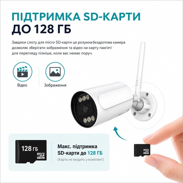IP-відеокамера з WiFi 2.4/5GHz 5Mp Light Vision VLC-5205WI(CamHi) 3.6mm, ІЧ+LED-підсвічування, з мікрофоном