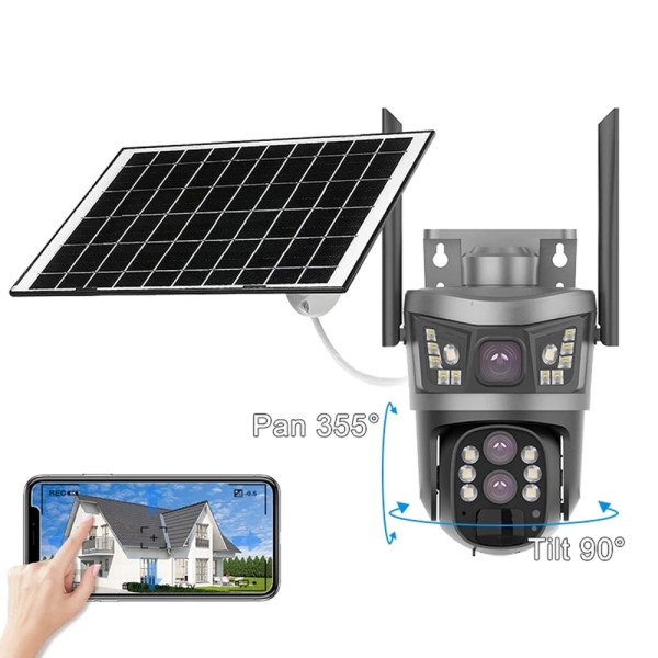 IP PTZ-відеокамера автономна з 4G та сонячною панеллю 3Mp+3Mp Light Vision VLC-9530IG10Z/2C3S (Solar) 4+8mm, на акумуляторних батареях