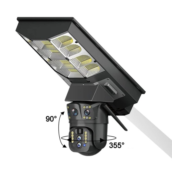 IP PTZ-відеокамера автономна з WiFi, прожектором та сонячною панеллю 3Mp+3Mp+3Mp Light Vision VLC-1030WIA10ZL/2C (Lamp+Solar) 4mm, на акумуляторних батареях