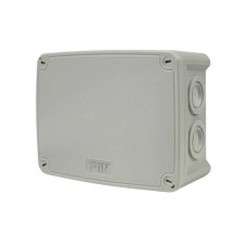 Коробка розподільча KP123GSF сіра IP66 з 10 кабельними вводами, з сальниками і кріпленнями