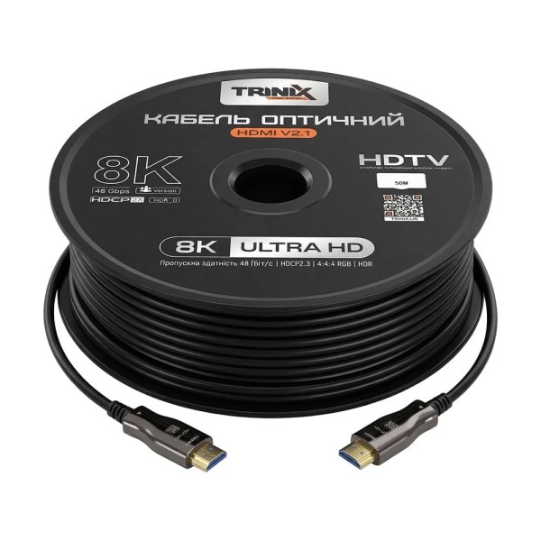 Кабель HDMI V2.1 оптичний 50м Trinix (AOC-HDMI8k-50m)