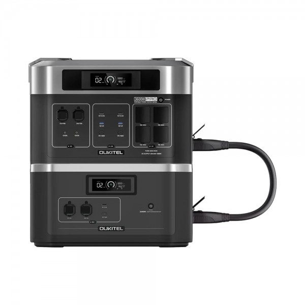 Комплект резервного живлення Oukitel на 4096 Вт·год: зарядна станція BP2000E PRO (2048 Вт·год / 3600 Вт) та додаткова батарея B2000 (2048 Вт·год)