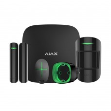 Комплект бездротової сигналізації Ajax: StarterKit з 2G та Ethernet + розумна розетка Socket (type F) Jeweller, чорний