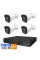 Комплект IP-відеонагляду на 4 камери TVT IP-Video Kit 4x4Mp (B) PoE: 4 циліндричні 4Mp відеокамери + 4-канальний 6Mp відеореєстратор