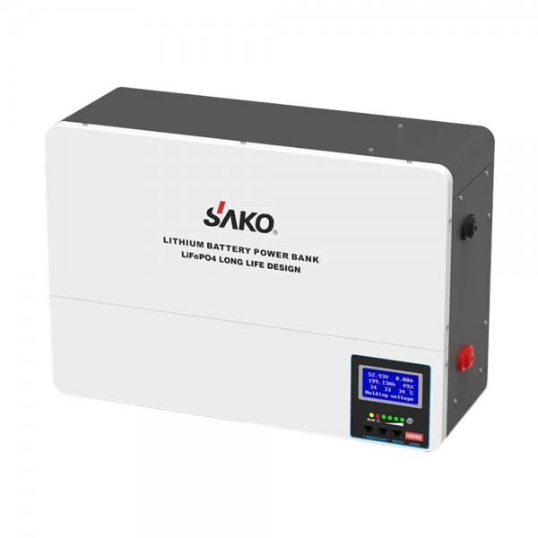 Комплект резервного живлення Sako: гібридний інвертор 6.5kVA/6.2kW SUNON V 48V+120A MPPT й акумуляторна батарея 51.2В 5120Втг Li-Wall series LiFePo4